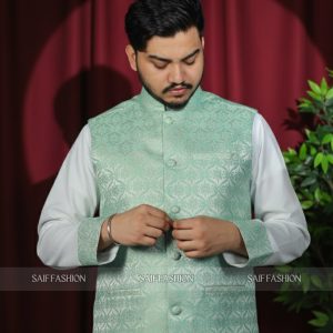 Exclusive Katan Koti-Panjabi Set Collection - SEAFOAM GREEN