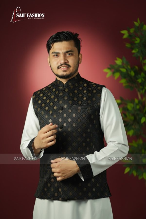 Exclusive Katan Koti-Panjabi Set Collection - BLACK BARCODE