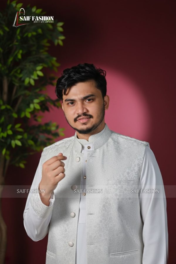 Exclusive Katan Koti-Panjabi Set Collection - LIGHT SILVER