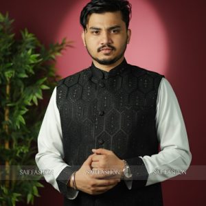 Exclusive Katan Koti-Panjabi Set Collection - BLACK