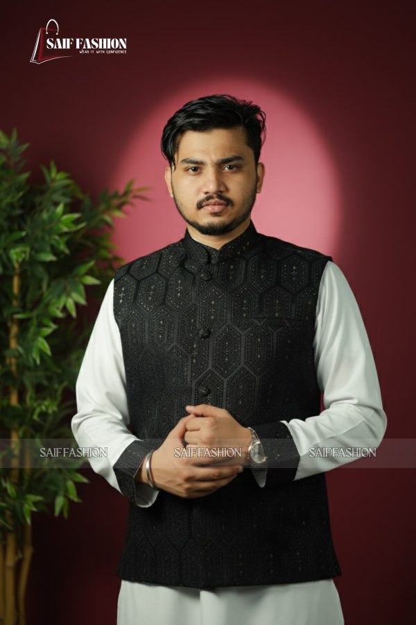 Exclusive Katan Koti-Panjabi Set Collection - BLACK