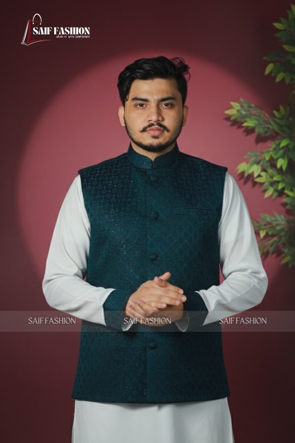 Exclusive Katan Koti-Panjabi Set Collection - DEEP PEACOCK GREEN