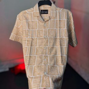 DROP SHOULDER OVERSIZED CUBAN SHIRT - 0355