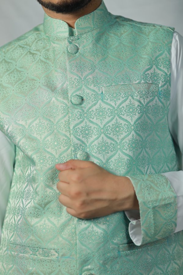 Exclusive Katan Koti-Panjabi Set Collection - SEAFOAM GREEN - Image 2