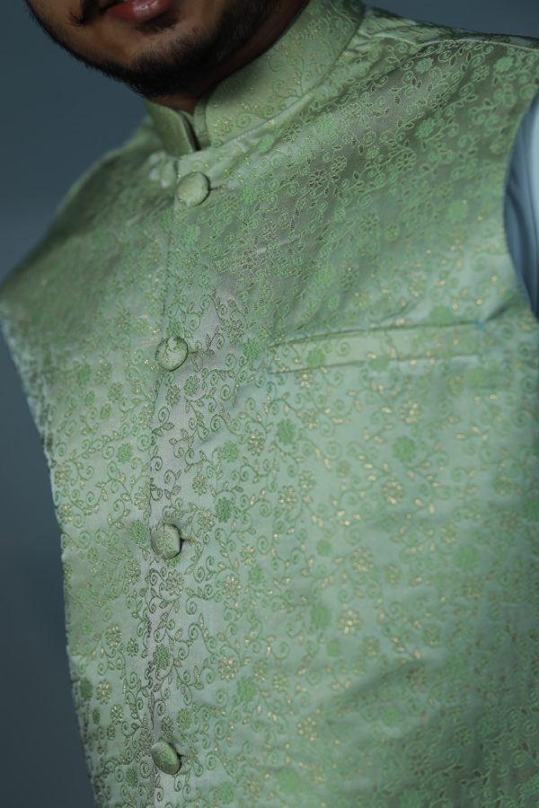 Exclusive Katan Koti-Panjabi Set Collection - MINT GREEN - Image 2