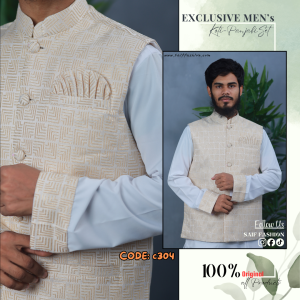 Exclusive Sherwani Katan Waistcoat-Panjabi Set - CODE_c304