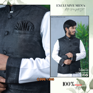 Exclusive Sherwani Katan Waistcoat-Panjabi Set - CODE_c305