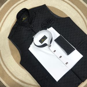 Exclusive Sherwani Katan Waistcoat-Panjabi Set - CODE_c291