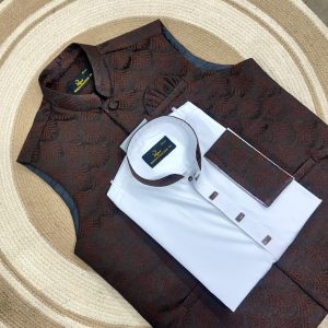 Exclusive Sherwani Katan Waistcoat-Panjabi Set - CODE_c293