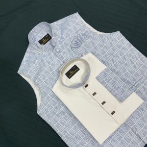 Exclusive Sherwani Katan Waistcoat-Panjabi Set - CODE_c299