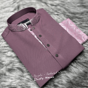 8. Men's Premium Panjabi - Textured Weave - DustyMauve