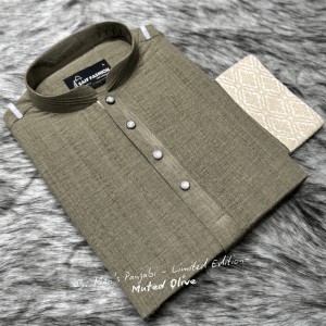 2. Limited Edition Panjabi - Slub Wave Texture - MutedOlive