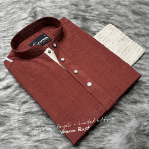 1. Limited Edition Panjabi - Slub Wave Texture - WarmRust
